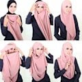 Miniatyrbilde 2 av 2: Muslimsk nasjonalt hodeplagg Monokromt skjerf Kvinner (14# Rosa)