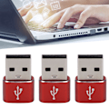 Pikkukuva 1 / 8: 3 kpl USB 2.0 uros-uros-liitäntä Metalli USB-uros-uros-liitäntä kannettavalle tietokoneelle ja matkapuhelimelle (Punainen)