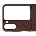 Miniatyrbillede 5 af 8: Kulfiber tekstur foldbar telefonbeskyttende etui mobiltelefonbeskyttelsescover til Oppo Find N2 Flip Brun