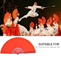 Miniatyrbillede 5 af 5: Tai Chi kampsport Kung Fu bambus silke dans praksis træning performance fan (rød rib)