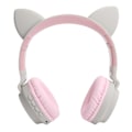 Miniatyrbilde 2 av 5: Kattørehodetelefoner 3D LED-lys Trådløs Bluetooth 5.0 Foldbare hodesett med mikrofon