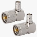 Miniatyrbilde 2 av 5: 2 stk BNC hunn til M hann adapter rett vinkel albuekontakt