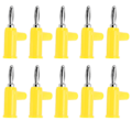 Miniatyrbillede 2 af 8: 10 stk. Stakbare bananplugs 4mm/0,2 tommer Loddefri messing Standardstørrelse Stakbare bananforbindelse til sikkerhedstilbehør Gul