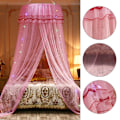 Miniatyrbilde 4 av 5: Rund baldakin prinsesse stil myggnett seng gardin netting (rosa)