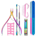 Miniatyrbild 2 av 2: 7 st Manikyrverktyg Kit Nagelverktyg Set Multifunktionella Professionella Rostfria Stål Nagelvård Verktyg