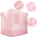 Miniatyrbilde 5 av 5: Luksus Princess 3 Side Openings Post Bed Curtain Canopy Netting Mosquito Net Bedding (Pink S)