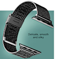 Miniatyrbild 5 av 5: Kompatibel för Apple Watch Band 38-40mm /42-44mm, Rostfritt stål Loop Spänne Metallrem Armband Loop Replacement Band för Iwatch Series 4, Series