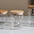 Miniatyrbild 2 av 5: Multifunktionell lufttät glasburk teförvaringsbehållare med bambulock matförvaringsburk tank för te, kaffe, örter, socker, kryddor - Citron - Set om 3 Style 2
