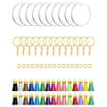 Miniatyrbild 2 av 2: 120 st nyckelring set stabil akrylplatta kedja nyckelring länkring läder tofs kit för DIY dekoration guld färg