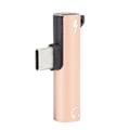 Pikkukuva 4 / 8: 2 kpl 2-in-1 TypeC - 3,5 mm -ääniliitäntäkaapelilaturi, kuulokemikrofonijakaja, sovitin (kulta)