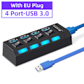 Miniatyrbild 1 av 4: 4/7 Port USB 3.0 Hub Aktiv med Strömförsörjning Splitter USB För Windows PC Laptop DHL