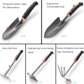 Miniatyrbild 4 av 5: Trädgårdsspade Ergonomisk Design, Kolstål Polerat Rostfritt Stål Komfortgrepp, 4-delars Set för Grävning i Stenig Jord, Idealisk för Kvinnor