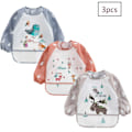 Miniatyrbillede 1 af 5: 3 stk. Vandtætte Baby Bib Ærme Bib Vaskbar Bib Våd Beskyttelse 6-36 Måneder