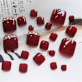 Miniatyrbillede 1 af 2: 24 stk./æske Blomstermønster Rhinestone Dekoration Kunstig Falsk Neglekunst Tip 1# Base Model