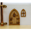 Miniatyrbild 4 av 7: Träfédörrar, Utskurna Träälvdörrar för DIY Julpyssel, Slät Yta Omålade Träfédörrar 20 st