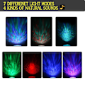 Miniatyrbillede 2 af 5: LED Ocean Wave Natlampe Projektor Med 7 Farver Lys Indbygget Blød Musik Sort