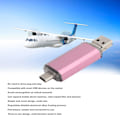 Miniatyrbild 6 av 8: U Disk 3 i 1 Höghastighets USB3.0 Flash Disk i Roséguld av Aluminiumlegering för Mobiltelefoner och Datorer (256GB)