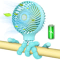 Miniatyrbild 1 av 7: Portabel Fläkt, Batteridriven med Oscillerande Minifläktfunktion, Ultrafint Nät för Barnsäkerhet, 360° Rotation för Bred Luftström, Resa