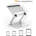 Miniatyrbild 2 av 8: Justerbart Tabletstativ, Universellt Kompatibelt Aluminium iPad-Stativ För 7 Till 13,3 Tums Enheter, Tyngre Bredare Bas För Extra Stabilitet, Silver