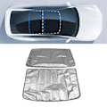 Miniatyrbild 1 av 8: Solskydd för glastak, soltak, främre, bakre, övre fönster, UV-reflekterande solskydd, ersättning för Tesla Model Y, beige