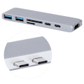 Miniatyrbild 7 av 7: 7-i-1 Typ-C Högupplöst 4K Kortläsare Hubb Adapter USB3.1 Dockningsstation
