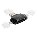 Miniatyrbillede 3 af 5: Multifunktionel fire-i-én hukommelseskortkamera OTG-kortlæser til IOS mobiltelefon sort