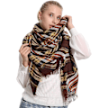 Miniatyrbild 3 av 5: Kvinnors Rutig Filt Scarf för Vinter Höst