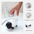 Miniatyrbillede 3 af 5: Mini Plast Bomuldsvat Pinde Opbevaringsboks Sød Får Støv Tæt Kosmetisk Bomuld Opbevaringsboks Husholdning Desktop Organizer