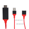 Miniatyrbillede 7 af 8: 1080p TypeC Mobiltelefon til HD Multimedia Interface Kabel USB Adapter til IOs Android(Rød )