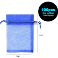 Miniatyrbillede 2 af 5: 100 stk. 2,8\"x3,6\"(7x9cm) Gaveposer Snøre Organza Smykkeposer, Opbevaringspose