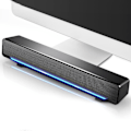 Miniatyrbillede 5 af 5: USB-kablet stereolyd-soundbar-musikafspiller bas-surround-lydboks 3,5 mm indgang til pc-mobiltelefoner (sort)