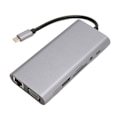 Miniatyrbild 5 av 5: 11-i-1 USB C Hub Multiport Adapter 4xUSB3.0 HD 4K VGA RJ45 Ethernet PD Laddning 3.5mm Ljud USB C Dockningsstation