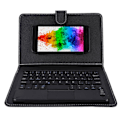 Miniatyrbillede 2 af 5: Universal trådløst Bluetooth-tastatur + etui til iOS/Android-telefoner (sort etui + touch-tastatur)