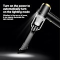 Miniatyrbillede 8 af 8: Håndholdt støvsuger trådløs 90° foldbar 9000Pa 4000mAh batteri genopladelig LED-lys til bil hjem sort