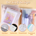 Miniatyrbild 4 av 5: 12 st resealable påsar för resor, återanvändbara ziplock-påsar, plastpåsar med dragkedja, frostade vattentäta multifunktionella förvaringsväskor för bagage,