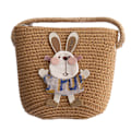 Miniatyrbillede 1 af 5: Børns sommer tegneserie kanin halm messenger tasker mini strandtaske C