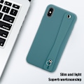 Pikkukuva 1 / 2: Yksivärinen täysi pakkaus putoamisenesto puhelimen kotelo hihnalla, sopii iPhone xs max (vaaleansininen)