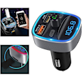 Miniatyrbillede 4 af 5: Bluetooth FM-sender Hurtig Billader Bilradio Notebook FM-sender Radioadapter Med Dobbelt USB-porte Håndfri Skærm Indikatorlys Mp3