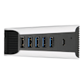 Miniatyrbild 5 av 5: 5-portars USB-hubb med hög hastighet, 4x USB 2.0, 1x USB-snabbladdningsport, 1x USB C Plug and Play USB-hubb för PS5