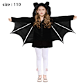 Miniatyrbillede 2 af 5: Børne Fleece Bat Kostume Børne Fuzzy Flying Bat Kostume