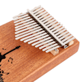 Miniatyrbillede 5 af 8: Tommelfingerklaver 17 Tangenter Mahogni Nemt Spil Bærbart Tommelfingerklaver Kalimba med Stemmehammer Tekstbog