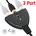 Miniatyrbild 3 av 5: HDMI-switch för dina multimedia behov, stöder Full HD, stabil videoöverföring, 3 in 1 ut manuell växling för hemunderhållning och kontor