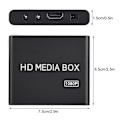 Miniatyrbilde 5 av 8: 110-240V Full HD Mini Box Media Player 1080P Media Player Box Støtte USB MMC RMVB MP3 AVI MKV EU-plugg
