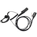 Miniatyrbild 5 av 5: G-formad öronmussla PU-kabel Walkie Talkie-öronmussla med mikrofon PTT för XPR3500e XPR3300 XPR3000 XPR3300e XPR3500 XIR P6620