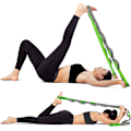 Miniatyrbild 4 av 7: Oelastisk stretchrem för pilates, portabelt träningsband med 12 oberoende öglor, högkvalitativ nylonkonstruktion, hjälper till med muskler