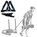 Miniatyrbild 2 av 8: Justerbart träningsdragbälte, högkvalitativt nylonmaterial D-formad metallring justerbart spännbälte för fitnessträning, vadderat