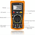 Miniatyrbild 4 av 5: Digital multimeter, överbelastningsskydd med hög precision för AC DC spänningstestning, inbyggt stöd för handsfree-användning i laboratorier och fabriker