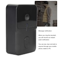 Miniatyrbild 7 av 8: WIFI Video Dörrklocka HD 1080P IR Nattvision Fjärrvisuell Intercom Dörrklocka för Hem Svart