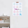 Miniatyrbild 3 av 5: Färgglad väggkalender 2020, hängande kalenderduk för hem, bakgrundsstudie, dekoration 50x70cm