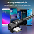 Miniatyrbild 1 av 2: 180º rotations USB-spelkabel snabbladdare dataöverföring för Android laddningskabel USB-mikro kabel